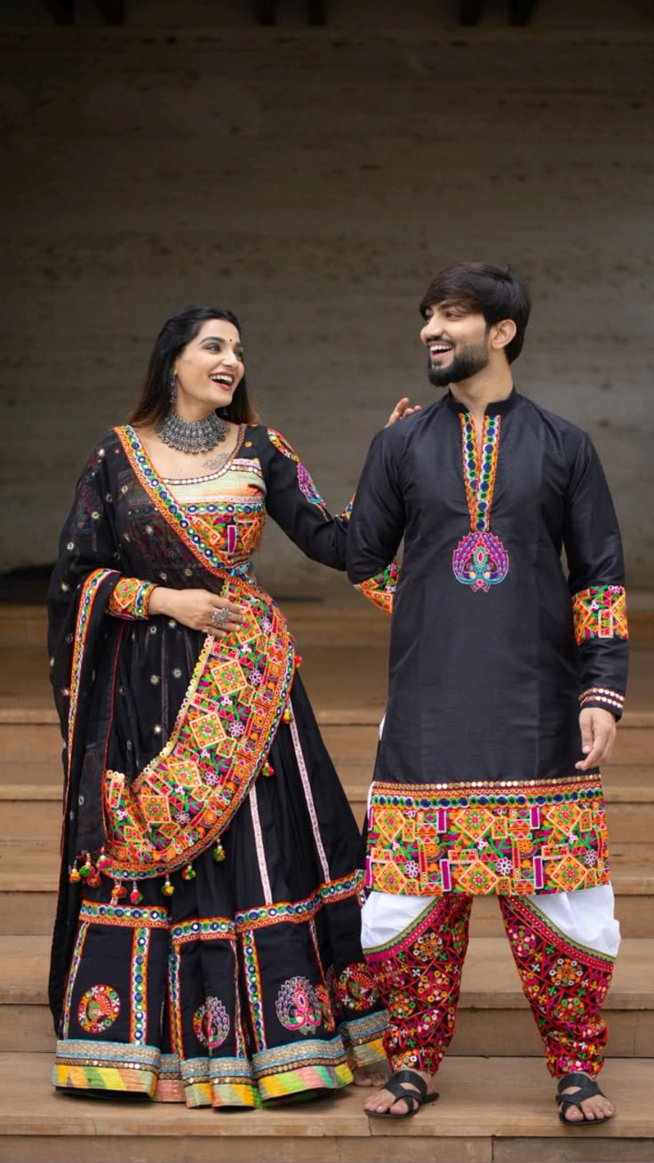 Romantic couple portrait in elegant attire